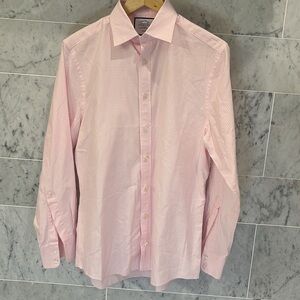 Charles Tyrwhitt Non-Iron Oxford Stripe Shirt - Light Pink gingham - 15.5/34